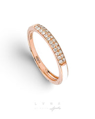 #LVNA2024 | Rose Eternity Round White Enamel Paved Diamond Ring 18kt