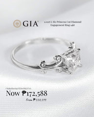 1.02ct L SI2 Princess Cut Diamond Engagement Ring 14kt GIA Certified
