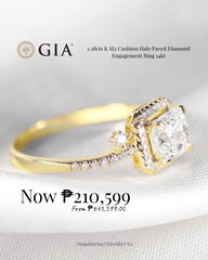 1.38cts K SI2 Cushion Cut Diamond Engagement Ring 14kt GIA Certified