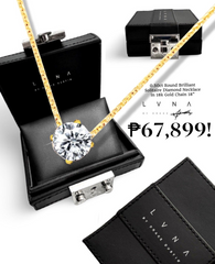 #LVNA2024 | 0.50ct GHI VS-SI2 Round Brilliant Solitaire Natural Diamond Necklace with 18kt Thick Foxtail Solid Gold Chain 18”