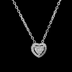 #LVNA2024 | Heart Halo Diamond Necklace in 18” 18kt White Gold