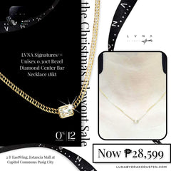 #LoveLVNA | LVNA Signatures Unisex 0.25ct Bezel Diamond Center Bar Necklace 18kt