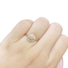 Golden Classic Clover Diamond Ring 18kt