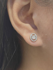 #LVNA2024 | Classic Oval Halo Stud Diamond Earrings 14kt