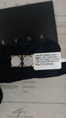 #LVNA2024 |  Golden Classic Round Cathedral Stud Diamond Earrings 14kt