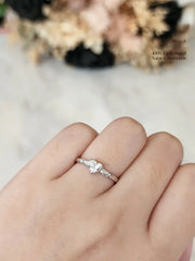 0.70 克拉 K VS1 心形钻石密镶戒指订婚戒指 18 克拉