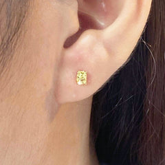 Classic Oval Citrine Gemstones Stud Earrings 18kt