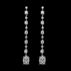 #BuyNow | Classic Round Oval Drop Dangling Diamond Earrings 18kt