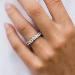 Made-To-Order | 1.8cts Half Eternity Asscher Cut Diamond Ring 18kt | #ThePromise