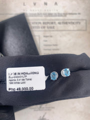 #LVNA2024 | Natural Blue Topaz Oval Gemstones Stud Earrings 18kt