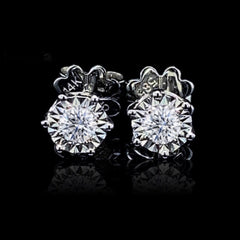 0.30cts Round Solitaire Stud Diamond Earrings 14kt