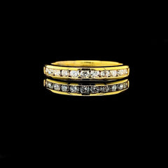 PREORDER | Golden Half Eternity Diamond Ring 14kt