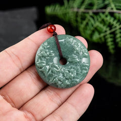 THE VAULT | Genuine Natural Ping An Hand Carved Jadeite Necklace