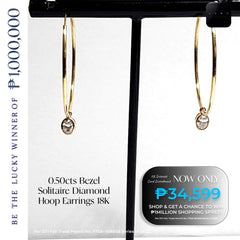 Oval Solitaire Bezel Diamond Hoop Earrings