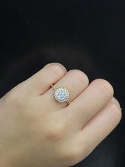 #LVNALOVE |金色密镶圆形钻石戒指 14 克拉