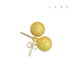 GLD | 18K Golden Big Ball Shiny Stud Earrings