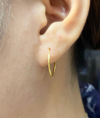 GLD| 15 毫米精致金色 Daily 圈形耳环 18 克拉
