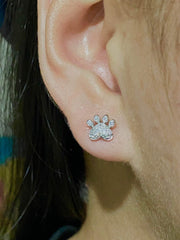 Paws Stud Diamond Earrings 18kt