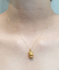 The Vault | Golden Lucky Pig Diamond Necklace 18kt