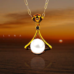 GLD | Golden Hanging Pearl Twilight Necklace 18kt
