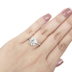 PREORDER | 4.09cts G SI1 Round Brilliant Diamond Engagement Ring 18kt IGI Certified