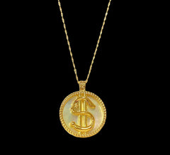 GLD | 18K Golden Dollar Sign Pendant Necklace