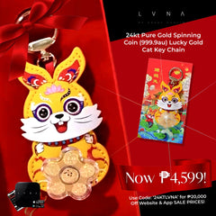 The Vault | 24K Pure Gold Spinning Coin (999.9au) Lucky Gold Cat Key Chain