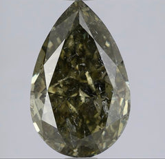 GIA  1.40ct Natural Fancy Dark Green Pear Cut Loose Diamond
