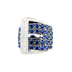 #LVNA2024 | Blue Sapphire Studded Belt Gemstones Diamond Ring 14kt