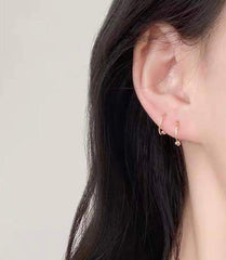 GLD | 18K Small Loop w/ Ball Earrings