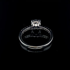 1.31cts Round Solitaire Rosecut Black Colored Diamond Engagement Ring 18kt