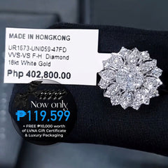 Floral Deco Statement Diamond Ring 18kt