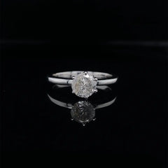 1.30 克拉 F I1 圆形单石钻石订婚戒指 14 克拉