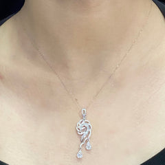Baguette Pear Deco Diamond Necklace 18kt