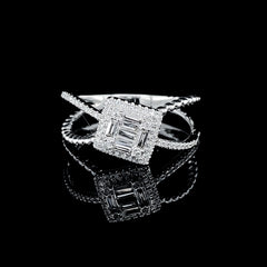 Classic Square Split Shank Diamond Ring 14kt