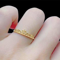 GLD | 18K Golden Crown Heart Ladies Ring