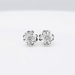 0.30cts Round Solitaire Stud Diamond Earrings 14kt