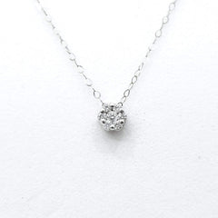 Classic Round Floral Diamond Necklace 14kt