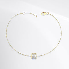 Radiant Bezel Solitaire Diamond Bracelet 18kt