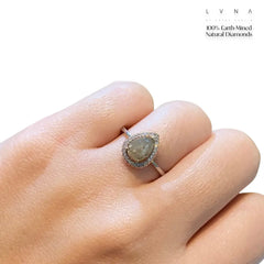 LVNA Signatures Rare Gray Colored Diamond Engagement Ring 14kt