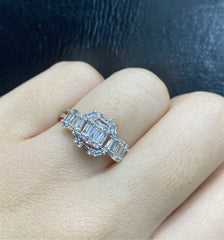 PREORDER | Classic Cushion Baguette Cathedral Diamond Ring 14kt