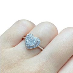 CLEARANCE BEST | Classic Heart Invisible Setting Princess Diamond Ring 14kt