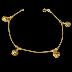 GLD | 18K Golden Floral Heart Station Bracelet