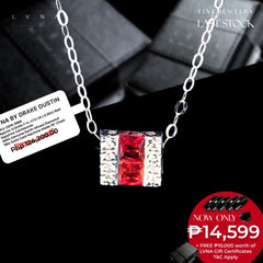 PRICEDROP! | Classic Red Sapphire Bar Gemstones Diamond Necklace 14kt
