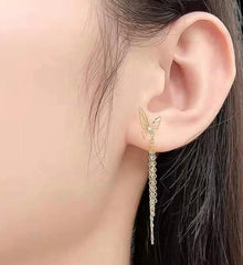 GLD | Golden Butterfly Dangling Earrings 18kt