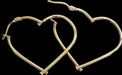GLD | 18K Large Golden Heart Hoop Earrings