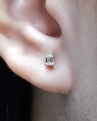 #LVNA2024 | 0.25cts G VS Emerald Solitaire Stud Diamond Earrings 18kt