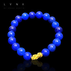 The Vault | 24kt Lucky Piyao Blue Sapphire Gemstones Bracelet