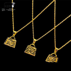 GLD | 18K Golden Bag Necklace Rope Chain 17.5”
