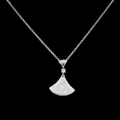 Paved Deco Diamond Necklace 14kt
